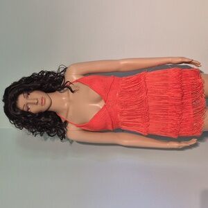 Bebe Fringe Tassel Flapper Dress Size XS NWT